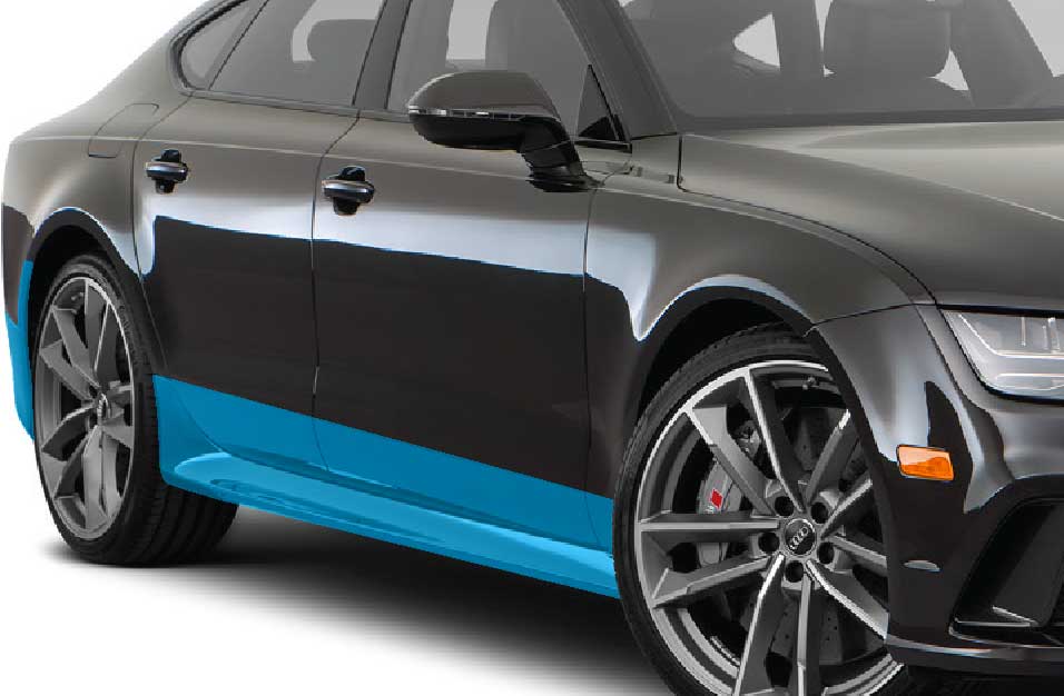 Graphic of rocker panels paint protection