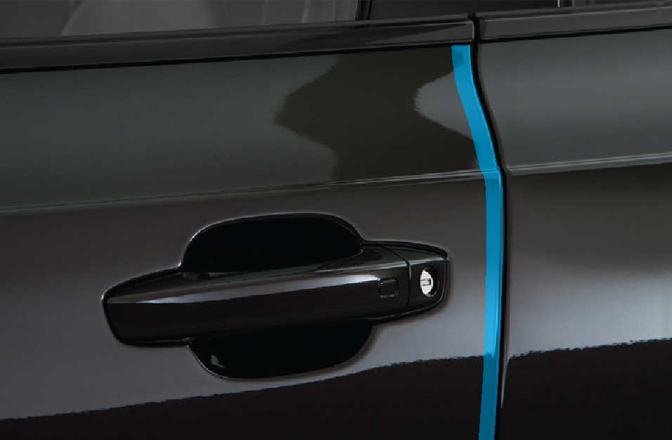 Graphic of door edge paint protection